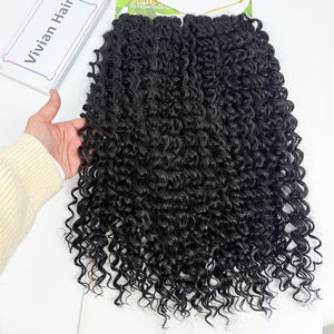 Extensiones de Cabello Sintético al por Mayor, Estilo Ruso, 24 Pulgadas, 4X Jade, Ondulado Profundo, Trenzas de Ganchillo Rubi, Cabello a Granel, Rizo Ariel, Ondulado Oceánico - Product Image 4