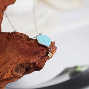 Collar de Joyería con Colgante de Globo Aerostático Esmaltado, de Acero Inoxidable 316, Resistente al Agua y al Deslustre, Estilo Bohemio, para Mujer - Product Image 4