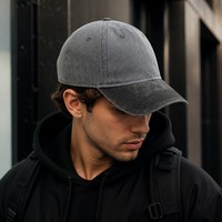 Gorra de Béisbol Premium de 6 Paneles, Personalizable con Bordado, Dos Tonos Negro y Beige, Visera Curva, Cierre a Presión, para Hombre, Venta al Por Mayor, OEM