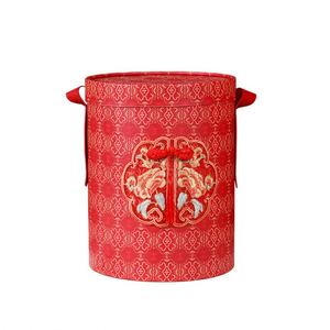 Caja de Regalo para Damas de Honor, Portátil, Acabado Mate, Papel Gris, Redonda/Cuadrada, Modelo Cloud Splendid Language - Product Image 2