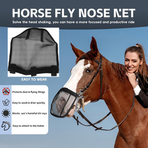 Malla Mosquitera para Nariz de Caballo, Color Negro, Talla ML, para Protección Equina - Product Image 2