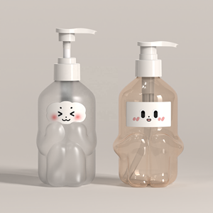 Botella Dispensadora de Loción de 300 ml con Forma Kawaii, Dispensador de Jabón de Manos y Corporal con Diseño de Dibujos Animados para Niños, Botella de Champú PET con Logotipo Personalizado para Baño - Product Image 3
