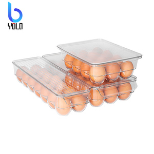 Storage Box Egg Yolo Plastic Stackable Refrigerator Fresh Storage Box Kitchen Fridge Organizer Egg Tray Storage Container