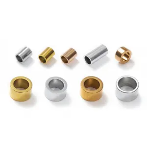 Customization 3.5*5mm with 3mm hole Vacuum Plating 18K Gold stainless steel tube spacer beads for DIY bracelet