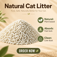 OEM Pasir Kucing Tofu Rendah Debu yang Dapat Dibuang di Toilet, Cepat Menggumpal, Pelet Alami Biodegradable untuk Pengendalian Bau, Cocok untuk Banyak Kucing