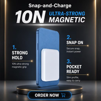Batterie externe magnétique portable 10000 mAh, mince et légère, mini chargeur sans fil rapide pour téléphone portable 5000 mAh avec logo personnalisé