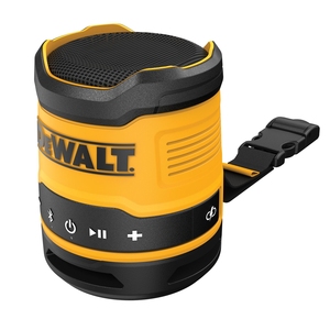 Haut-parleur Bluetooth portable DeWalt avec clip pour utilisation sur chantier - Product Image 1