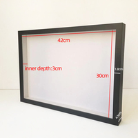 Cadre photo en boîte à ombre personnalisé 2025 tout noir et blanc avec verre 16 x 16 pouces 3-5 cm de profondeur 8x8 12x12 pouces Cadre photo en boîte à ombre 3D