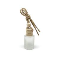 Flacon en verre givré avec bouchon en bois, bouchon à vis, sérigraphié, pour diffuseur de parfum de voiture suspendu, en gros, 5 ml, 8 ml, 10 ml
