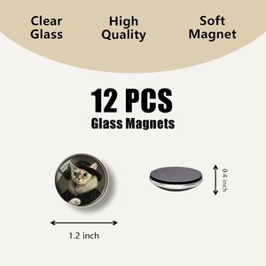12 Pcs Eco-friendly Modern Glass Fridge Magnetic Stickers Cute Cat Design Kitchen Office <b>Whiteboard</b> Cabinet Dishwasher - Product Image 3