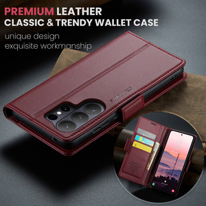 Funda CASEME para <span class=keywords><strong>Samsung</strong></span> <span class=keywords><strong>Galaxy</strong></span> S26 Ultra, Serie <span class=keywords><strong>023</strong></span>, con Bloqueo RFID, Acabado Brillante y Soporte - Rojo - Product Image 4