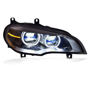 Cho BMW X5 loạt E70 2007-2013 LED sửa đổi Đèn pha DRL nâng cấp phía trước đèn tín hiệu lần lượt mắt thiên thần ban ngày chạy đèn - Product Image 3