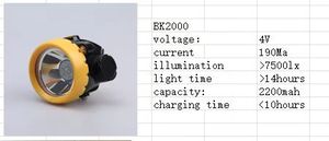 Manufacturers BK2000 Miners Waterproof IP66 Underground Super Bright Adjustable Beam Powerful Cordless LED Mining <strong>Headlamp</strong> - Product Image 5