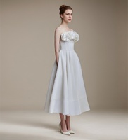 Fabricant de robes sur mesure, robes de cérémonie de bal originales à fleurs 3D, robes de soirée, grande taille, robe en satin blanc pour femmes