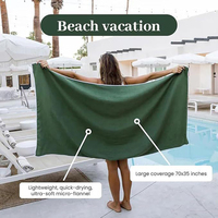Serviettes de plage d'été en microfibre absorbante avec logo personnalisé, aimants puissants tissés aux 4 coins, couleur personnalisée, séchage rapide, pour le sport