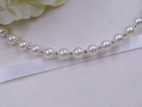 Collar de Perlas de Agua Salada Naturales Japonesas Akoya de 7.5-9.5mm con Diamantes Naturales en Forma de Flor y Oro de 18k, Joyería Fina para Mujer