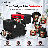 Imprimante jet d'encre automatique haute vitesse 60 cm 2/4 têtes pour T-shirts avec tête d'impression DTF et agitateur de poudre pour l'impression textile