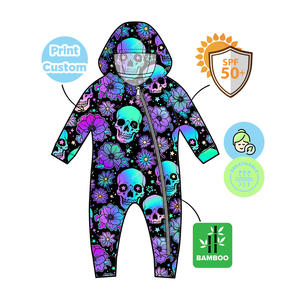 Buttery yumuşak bambu viskon upf50artı güneş güvenli koruyucu kaput nem esneklik 2 yollu fermuar kolay değişim Romper - Product Image 3