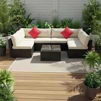 Yoho Factory Outdoor Rattan-Gartenmöbel-Set Modernes Design Garten-Rattan-Sofa Stahlrahmen Essgruppe Umweltfreundlich Wasserdicht