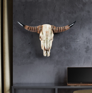 Contemporain rétro nordique occidental résine tête d'animal pendentif créatif taureau tenture murale pour la maison hôtel <span class=keywords><strong>Restaurant</strong></span> Bar fond - Product Image 4