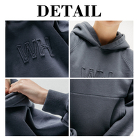 Sudadera con Capucha KingSen para Hombre, Tejido Grueso Lavado, 100% Algodón, Felpa Francesa, Bordado 3D, Diseño de Parches, Corte Holgado, Estilo Casual Urbano