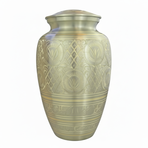 Urnas de metal pulido y liso que reflejan la luz de forma hermosa, creando una exhibición conmemorativa serena y digna en cualquier ambiente. - Product Image 1