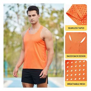 Custom Men's Dry Fit Singlet Y-Back Muscle Vest Breathable Knitted <b>Mesh</b> Workout Tank Top Casual Athletic Gym Training Sleeveless - Product Image 1