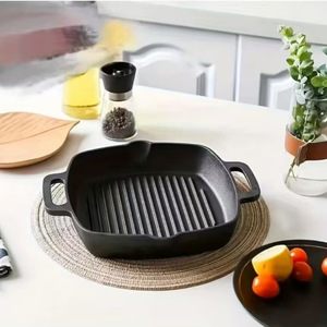 กระทะเหล็กหล่อทรงสี่เหลี่ยมพร้อมหูจับสองด้าน สำหรับย่าง<span class=keywords><strong>สเต็ก</strong></span>และ<span class=keywords><strong>ทำ</strong></span>บาร์บีคิวกลางแจ้ง - Product Image 6