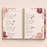 Nouvel ensemble de carnets Yihe 7,1 x 9,3 pouces avec ruban floral, carnet à spirale et agenda, idéal comme cadeau de Noël/mariage