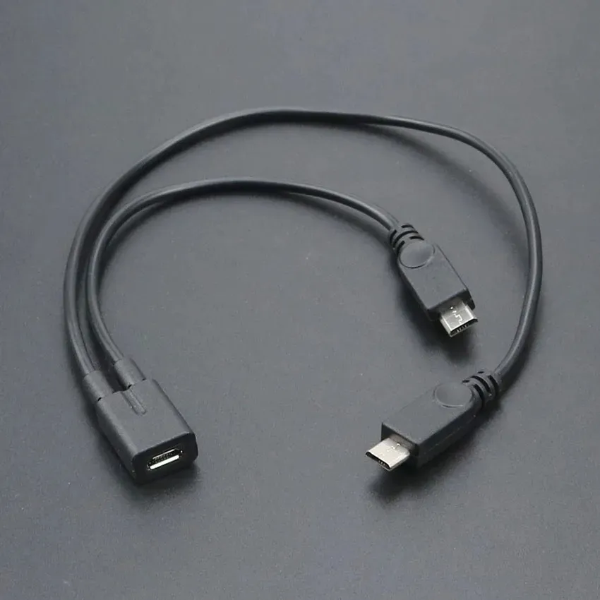 5 Pin Micro USB Cable Micro USB Female to 2 Micro USB Male Y Splitter Cord Charge cable for Samsung S5 LG Blackberry Nokia