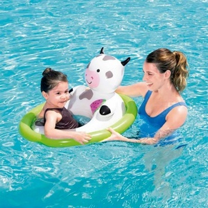 Bouée gonflable ovale en PVC en forme de vache avec dossier et coussinets, 71*56*36 CM, pour enfants, pour la piscine et la plage - Product Image 6