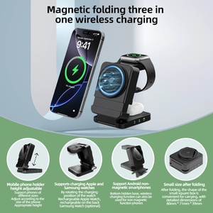 Dispositivos Electrónicos, Estación de Carga Portátil, Mini Cargador Inalámbrico Magnético 3 en 1 de 15w, Soporte Plegable para Teléfono, Regalo Empresarial - Product Image 6