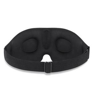 Masque de sommeil en mousse à mémoire de forme souple respirante 3D profilée, noir, personnalisable, à étiquette privée, pour voyage, vente en gros - Product Image 6