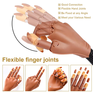 Venta de fábrica 2024, Kits de manos acrílicas ajustables portátiles profesionales, práctica de <span class=keywords><strong>uñas</strong></span> móviles flexibles, manos falsas - Product Image 3