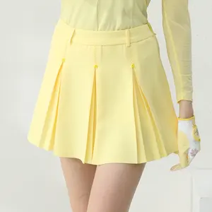 高品质定制标志高尔夫女式夏装短百褶裙速干修身网球运动高尔夫服装
