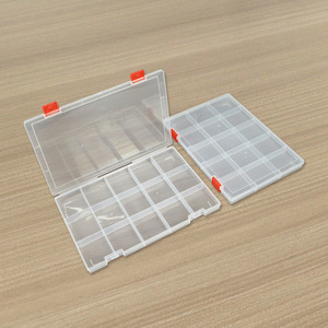 Transparent PP Plastic <b>Storage</b> <b>Box</b> 15 Compartment Fixed Grid For Jewelry Beads <b>Small</b> Items Electronics Organizers Desktop - Product Image 2
