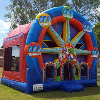 Maison à rebond gonflable monki, grande roue, location de fête, pour enfants et adultes