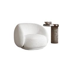 Canapé de sol au design minimaliste moderne, en laine d'agneau, dossier haut, accoudoirs, fauteuil individuel, meubles de salon, chaise Julep