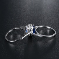 Bague Réversible en Argent 925 avec Pierres Bleues et Blanches en Zircon Cubique – Bijou Unique à Deux Faces en Argent Sterling