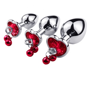 Metal Bell <strong>Anal</strong> Plug Heart Shape Crystal Butt Plug with Traction <strong>Chain</strong> Tame Games Anus Expander Toys Private Good for Couples - Product Image 2