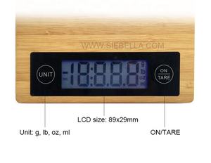 CE & LFGB Hintergrund beleuchtung Funktions zulassung LCD Batterie Tara Küche Digital waage Funktion Bambus Elektronische Küchen waage 5kg - Product Image 2