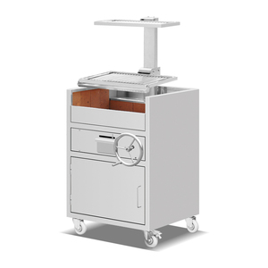 Parrilla Argentina de Acero Inoxidable SS304 con Gran Área de Cocción, Doble Elevación, para Exteriores, con Leña, Fuego Abierto, Tipo Santa María, con Gabinete - Product Image 4