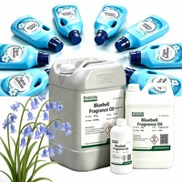 Huile parfumée Bluebell pour adoucissant textile hydrosoluble, parfum léger et propre, matière première pour le traitement des liquides de lavage et d'entretien