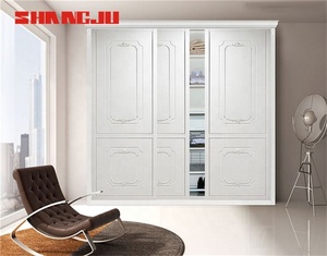 Classique <span class=keywords><strong>France</strong></span> style Argent En Bois Chambre A Coucher Armoire - Product Image 1