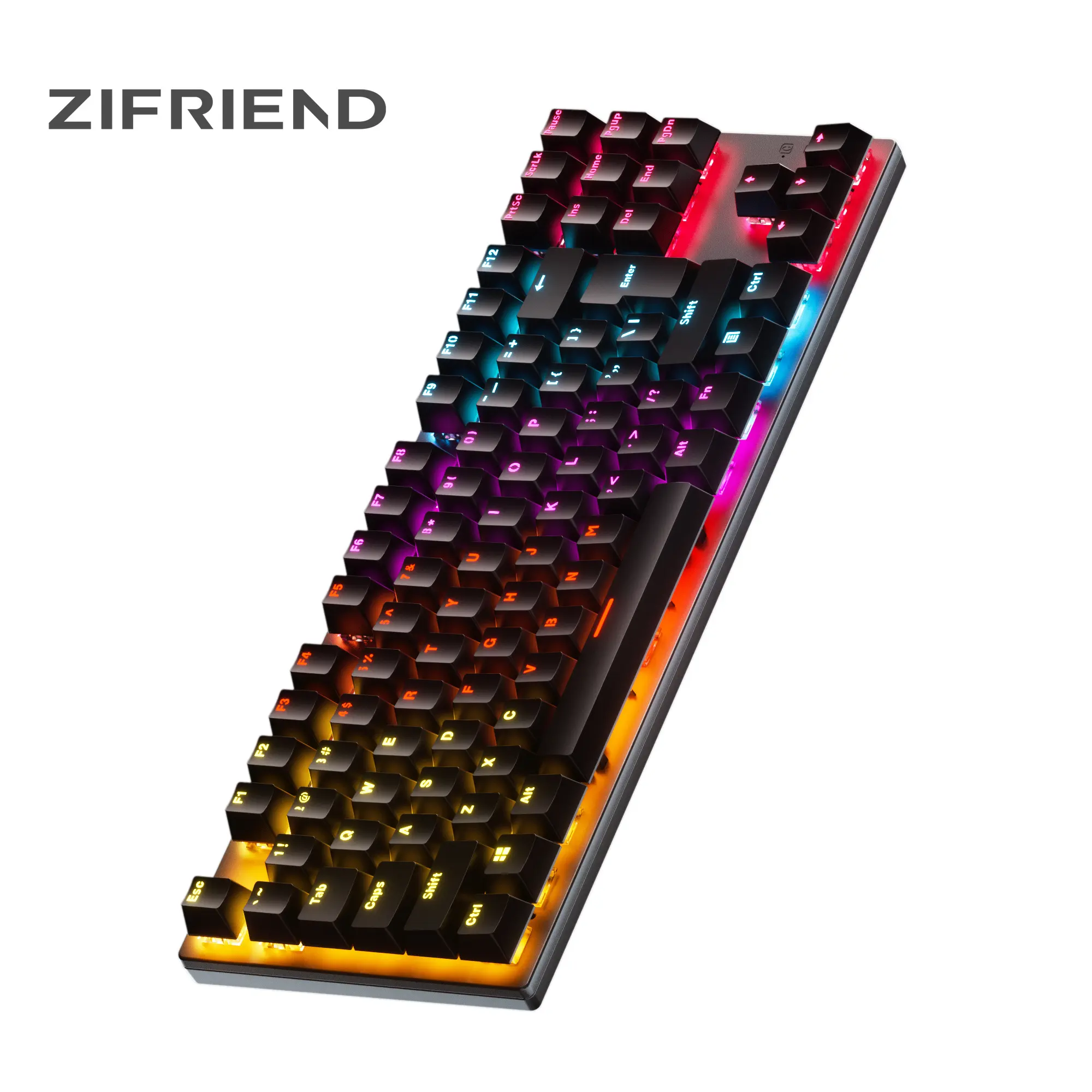 ZF Laptop Mini Keyboard 87 keys waterproof RGB mechanical gaming keyboard with multimedia function keyboard