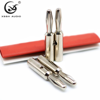 YIVO XSSH OEM ODM, Prise et Fiche Banane de Soudure, Adaptateur Haut-Parleur en Laiton Plaqué Rhodium pour Audio Haut de Gamme DIY
