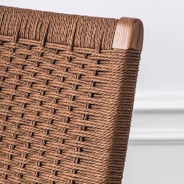 Modern leisure indoor home furniture ins oak rope wicker modern living room lounge chair