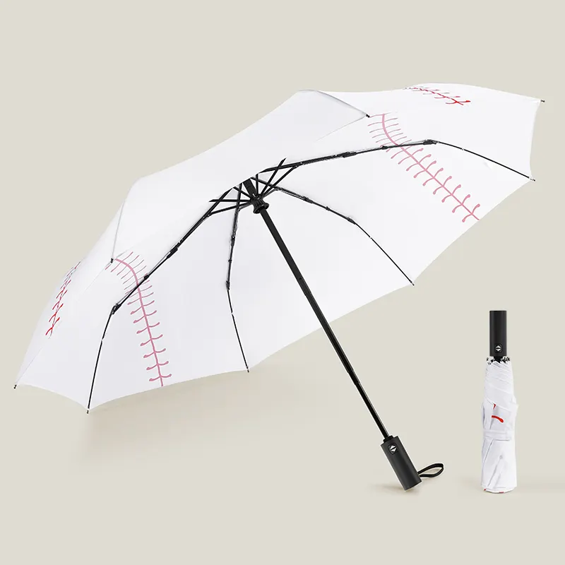 참신 스쿠터 스포츠 자동 개폐방풍 방풍 여행 썬 콤팩트 3 개 접이식 야구 우산