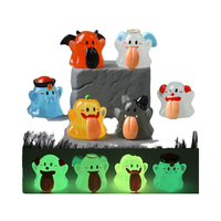 En vrac mignon 3D objet lumineux halloween miniature décoratif jardin résine personnage brillant dans le noir mini figuration sac aveugle
