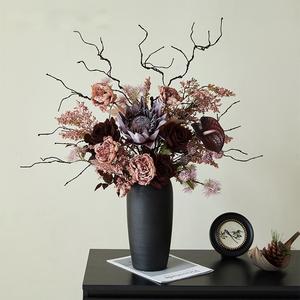 Flores Artificiales de Seda y Plástico Realistas de Alta Calidad, Decoración para Mesa de Comedor, Sala de Estar, Entrada, Estilo Wabi-Sabi, Adornos Secos - Product Image 3